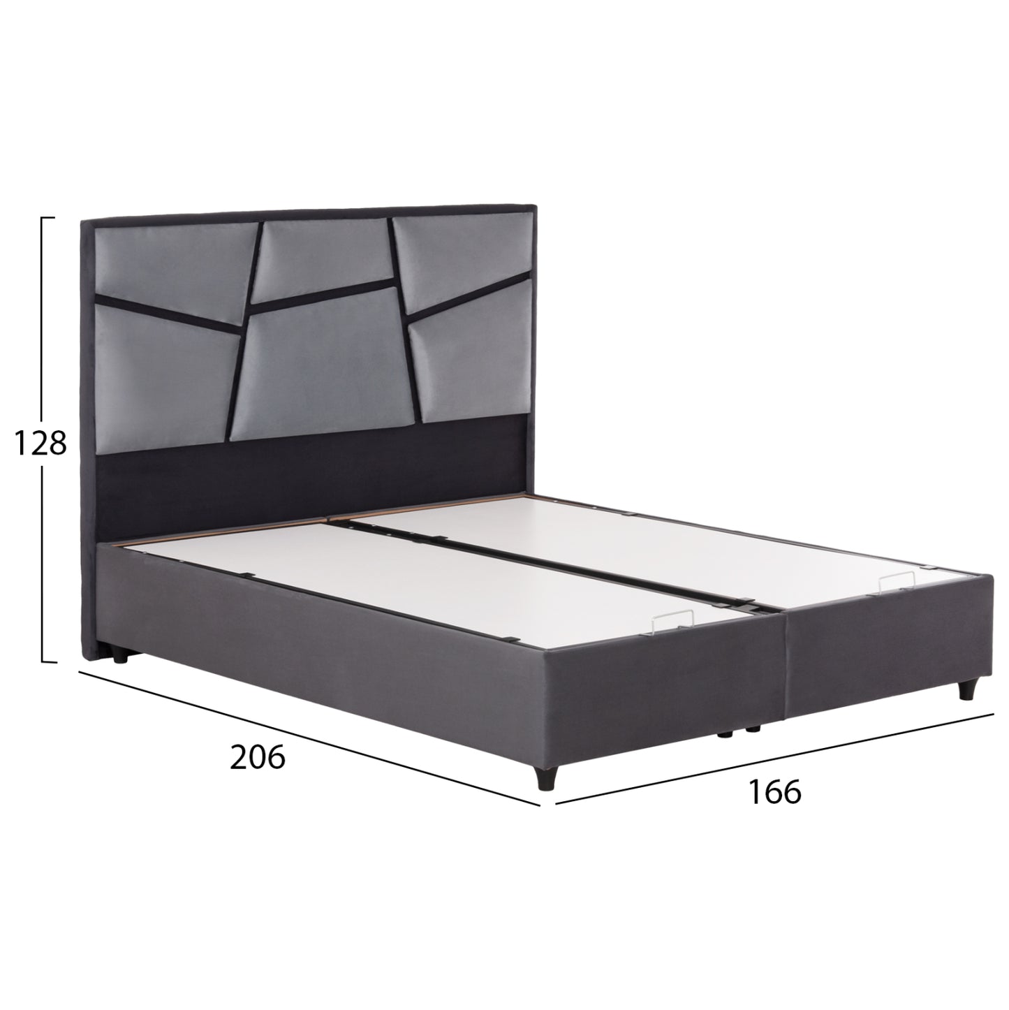 Bed With Storage Space Irida Hm718 Grey Velvet -for Mattress 160x200cm.