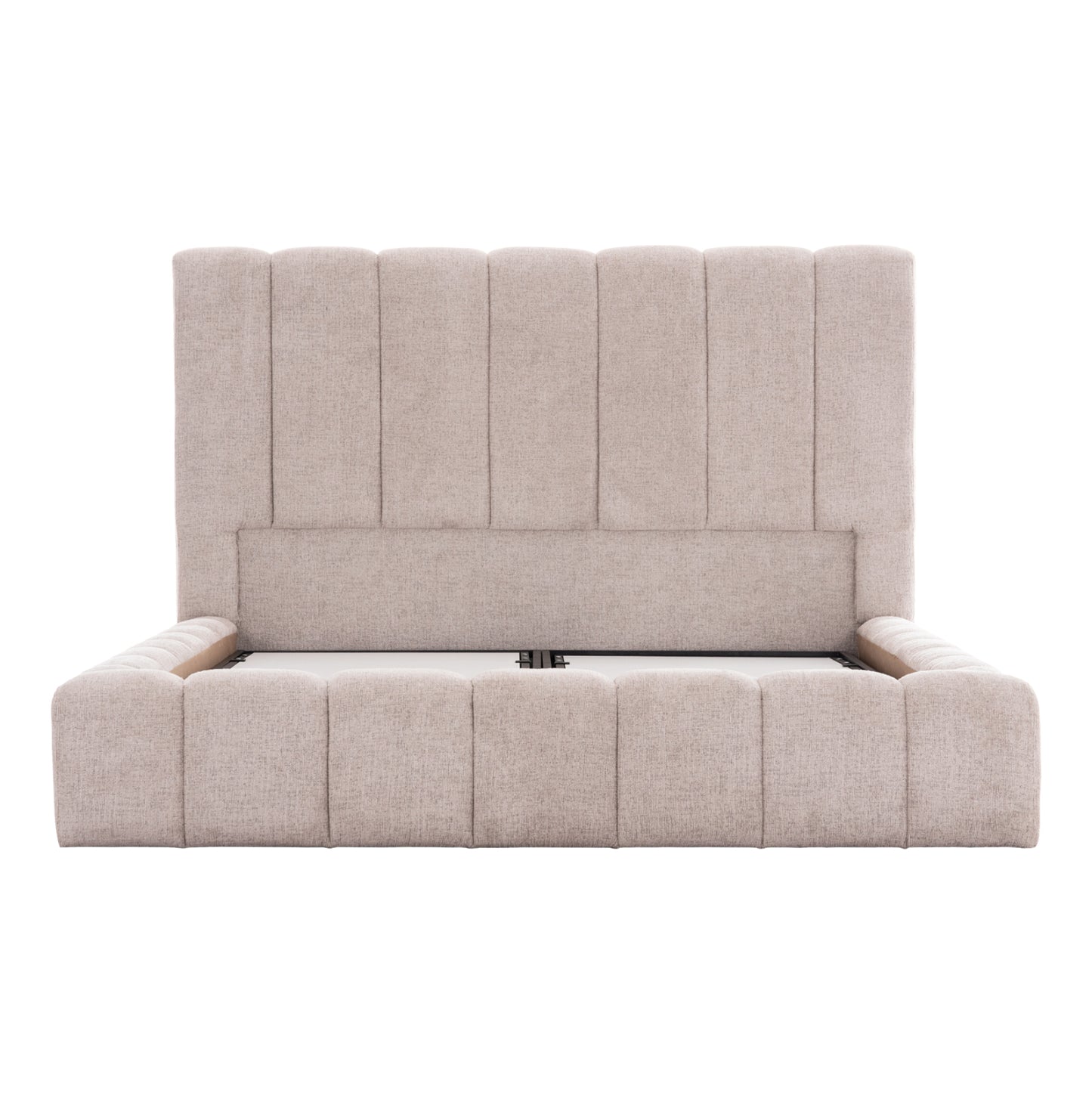 Bed With Storage Space Remo Hm719.10 Teddy Fabric In Beige-for Mattress 160x200cm.