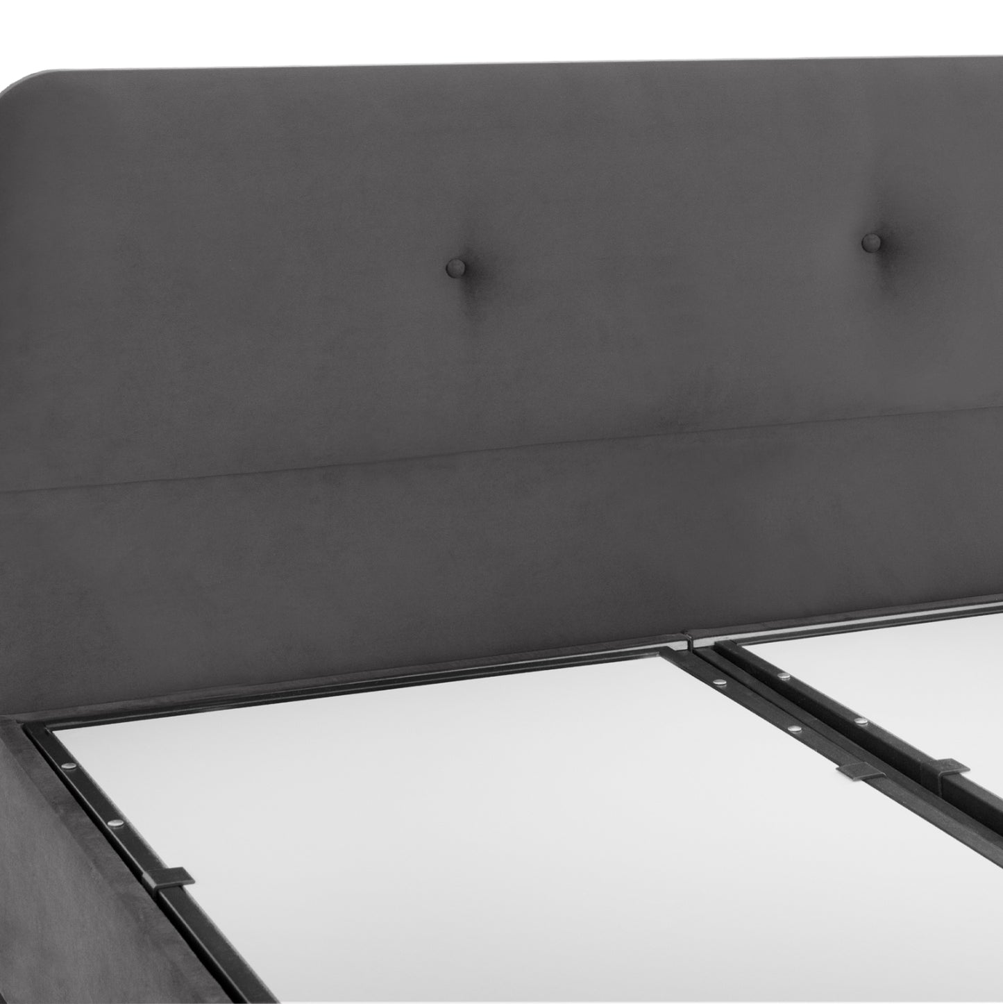 Hm631.10 Bed Dolores, Storage Space, Grey Velvet, 160x200
