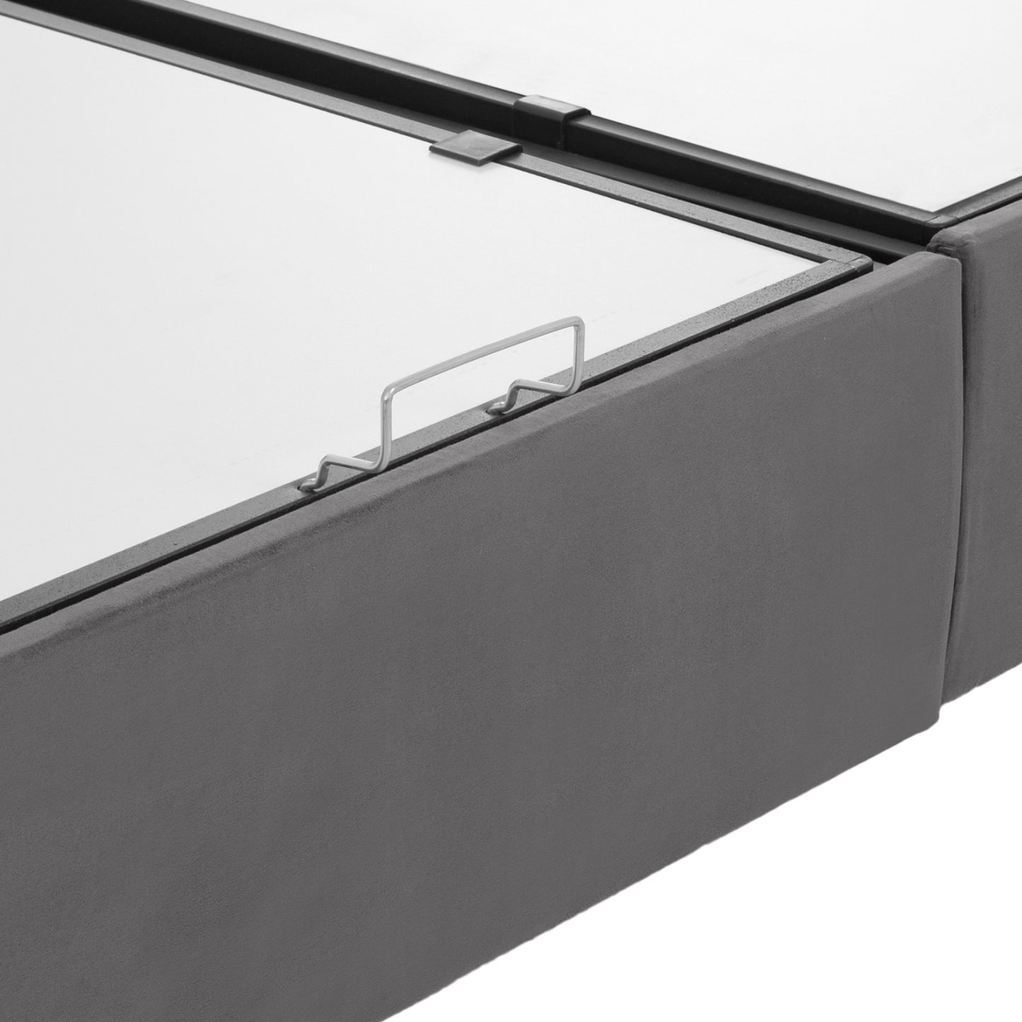 Hm631.10 Bed Dolores, Storage Space, Grey Velvet, 160x200