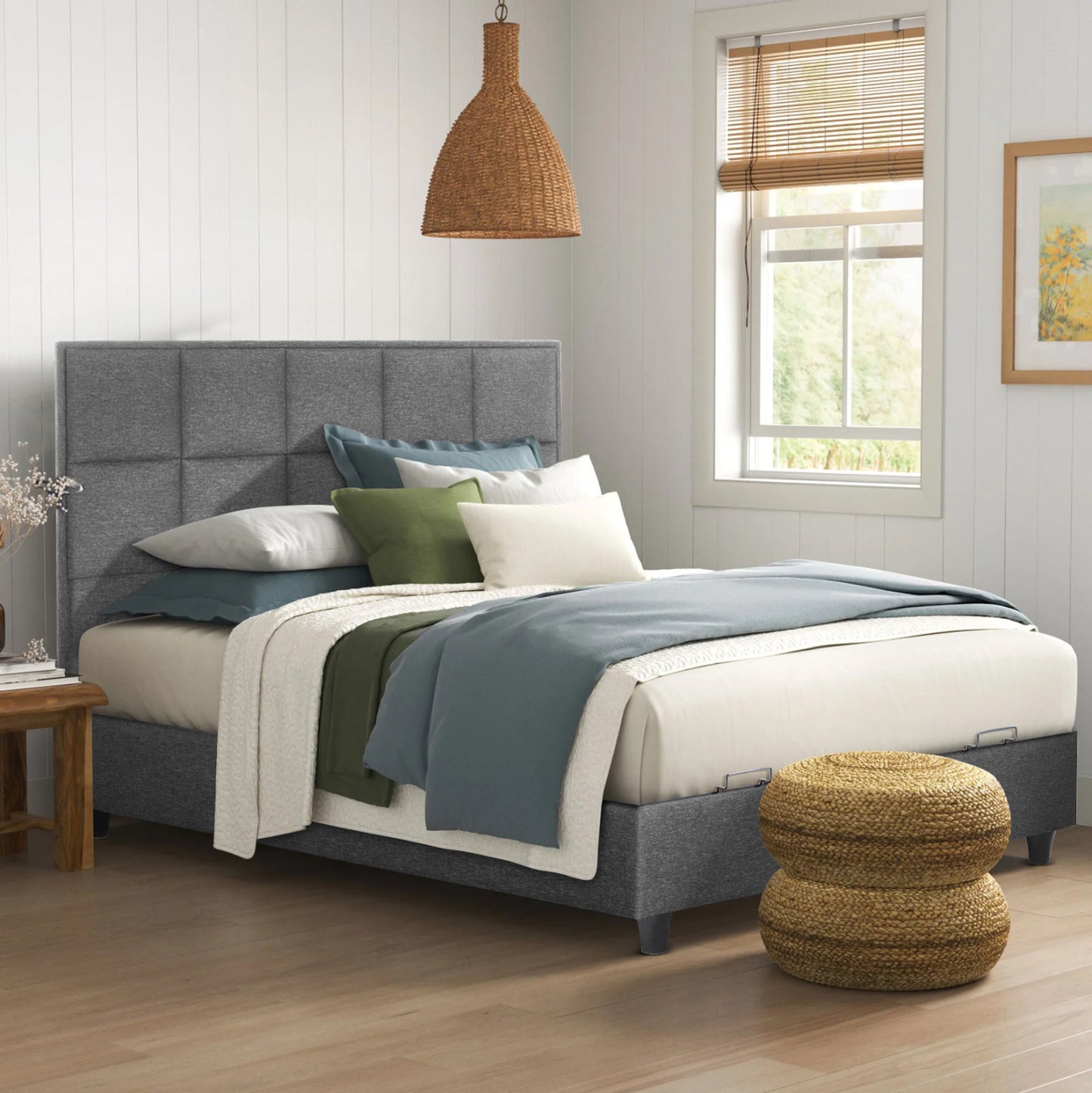 Bed Alba Hm626.01 Grey Fabric Storage Space 160x200