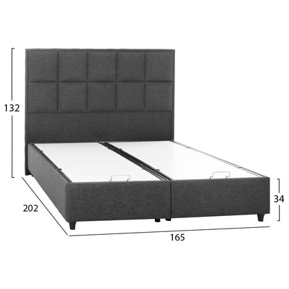 Bed Alba Hm626.01 Grey Fabric Storage Space 160x200