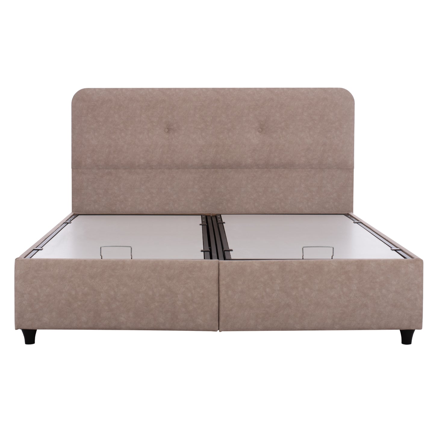 Hm631.22 Bed Dolores, Storage Space, Beige Fabric, 160x200
