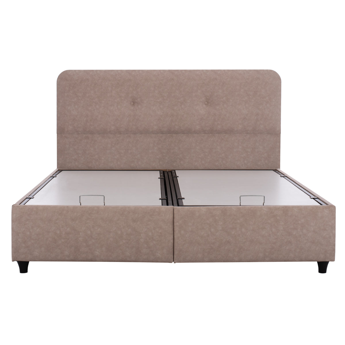 Hm631.22 Bed Dolores, Storage Space, Beige Fabric, 160x200