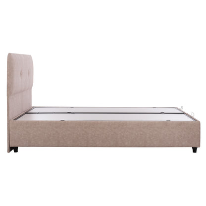 Hm631.22 Bed Dolores, Storage Space, Beige Fabric, 160x200