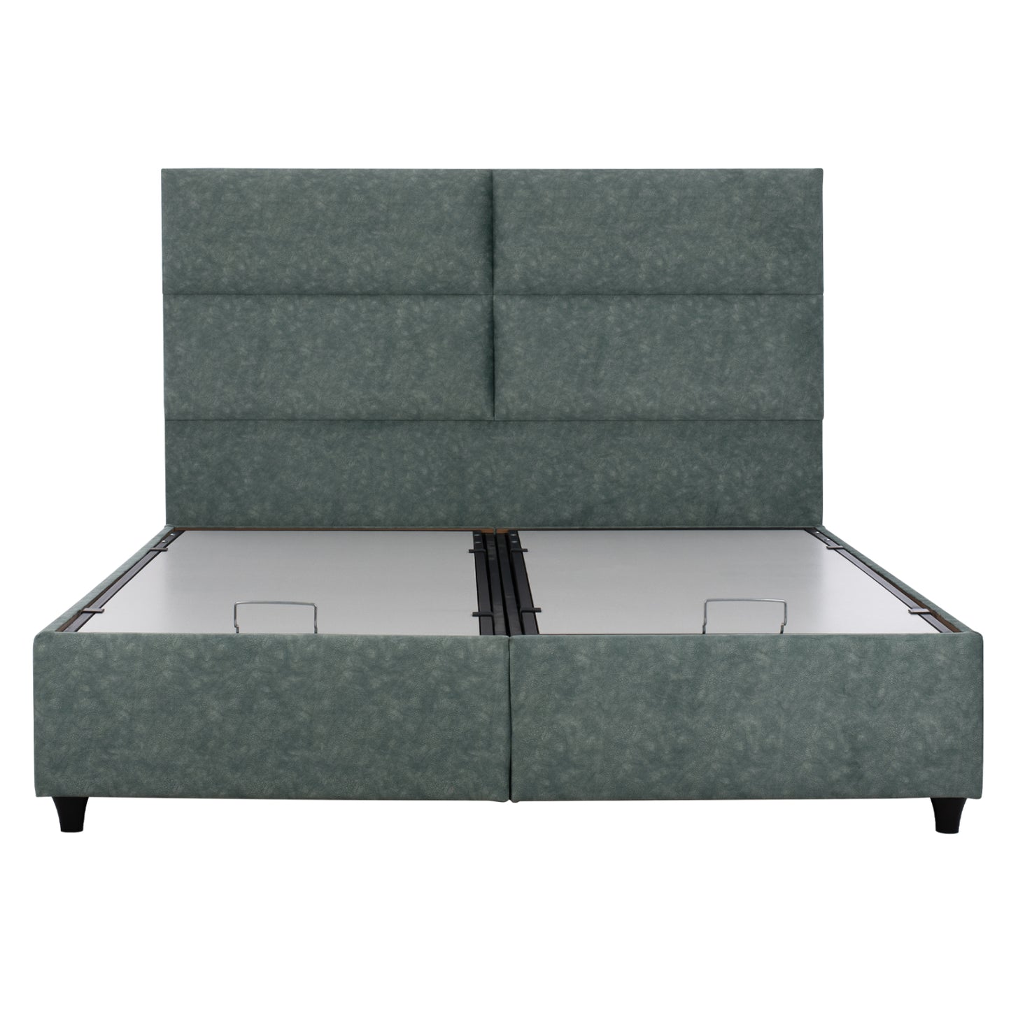 Hm622.07 Bed, Nubuck-type Green Fabric, Storage, 160x200