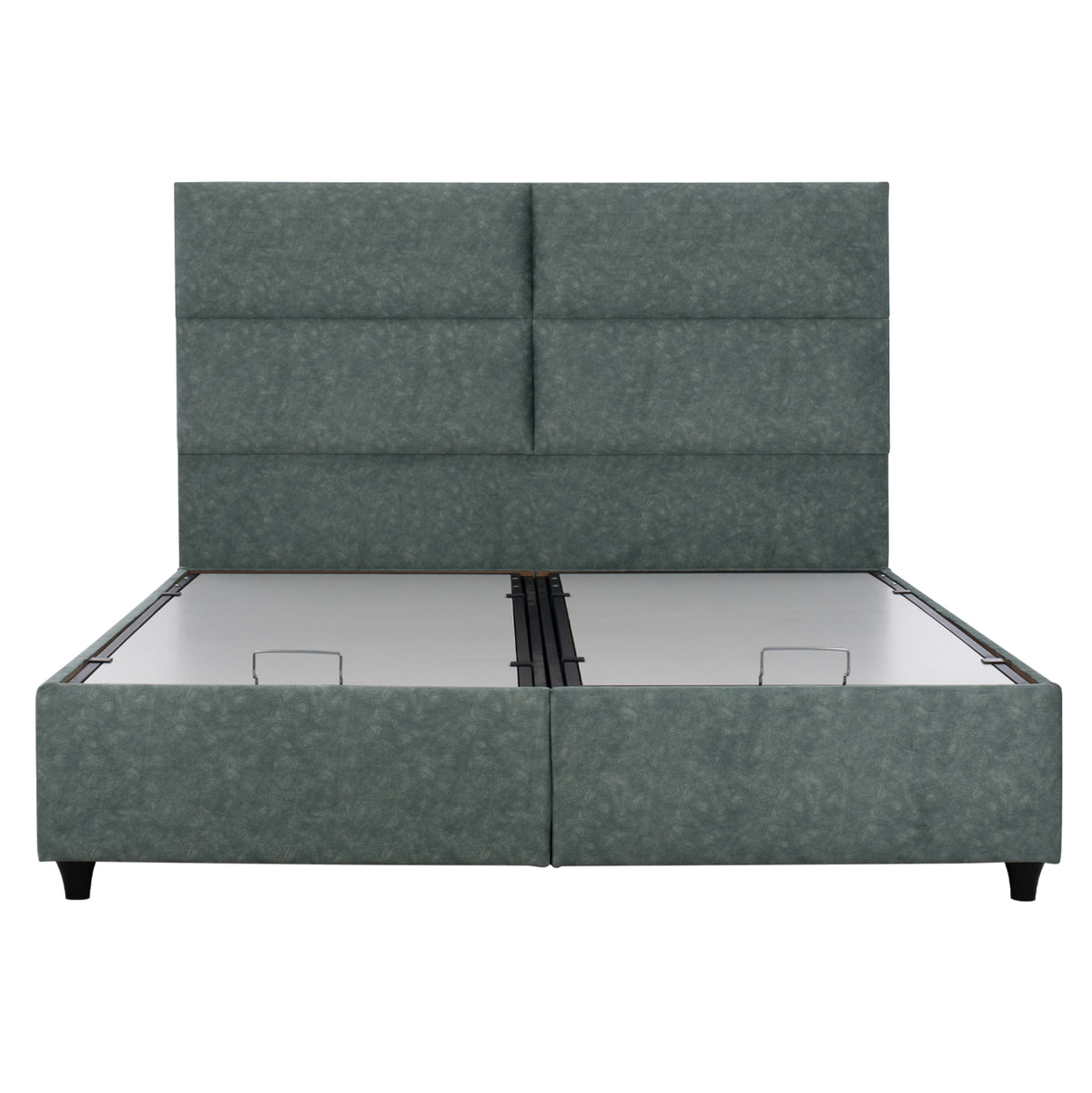 Hm622.07 Bed, Nubuck-type Green Fabric, Storage, 160x200