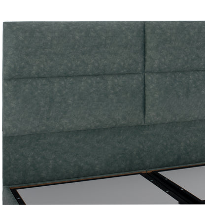 Hm622.07 Bed, Nubuck-type Green Fabric, Storage, 160x200