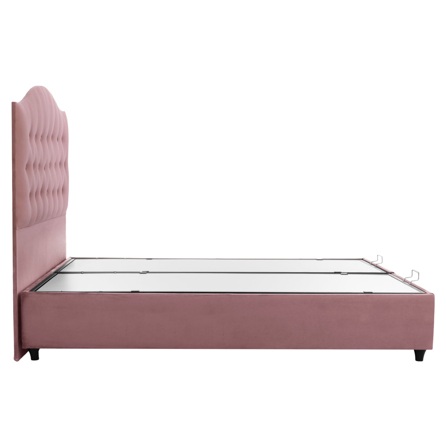 Hm624.12 Bed Malena, Storage Space, Dusty Pink Velvet, 160x200