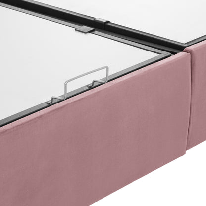 Hm624.12 Bed Malena, Storage Space, Dusty Pink Velvet, 160x200