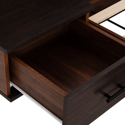 Double Bed With Nightstands Carys Hm744.11 Melamine In Walnut/zebrano--mattress 160x200cm