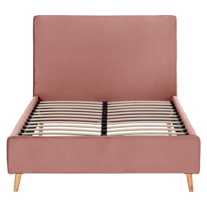 Bed Maylin Hm598.02 With Dusty Pink Velvet For Mattress 120x200cm.