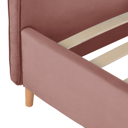 Bed Maylin Hm598.02 With Dusty Pink Velvet For Mattress 120x200cm.