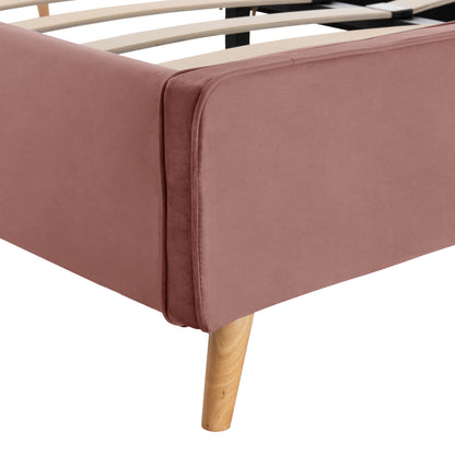 Bed Maylin Hm598.02 With Dusty Pink Velvet For Mattress 120x200cm.