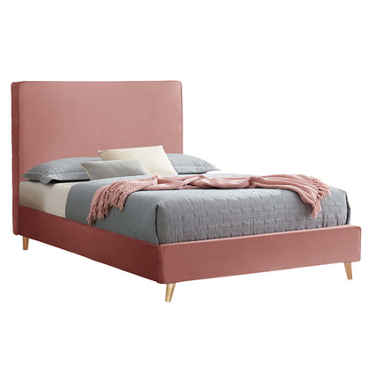 Bed Maylin Hm598.02 With Dusty Pink Velvet For Mattress 120x200cm.