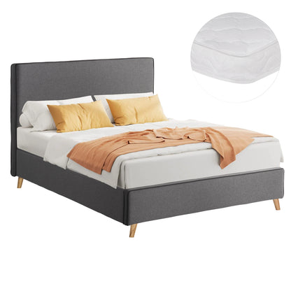 Bed With Mattress Maylin Hm21281.03 Grey Fabric--for Mattress 120x200cm