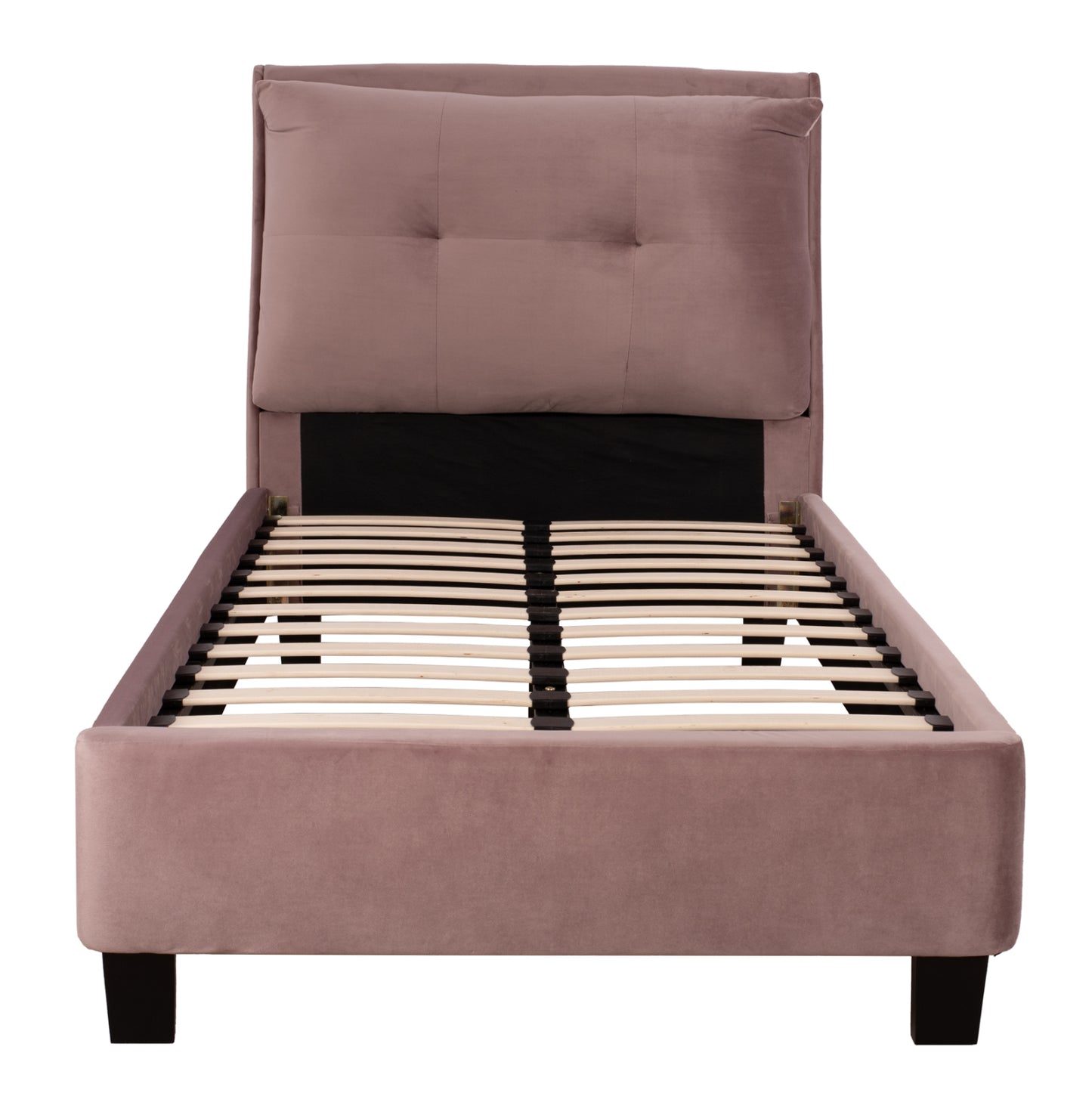 Bed With Mattress Riley Hm21282.02 Dusty Pink Velvet--for Mattress 90x200cm
