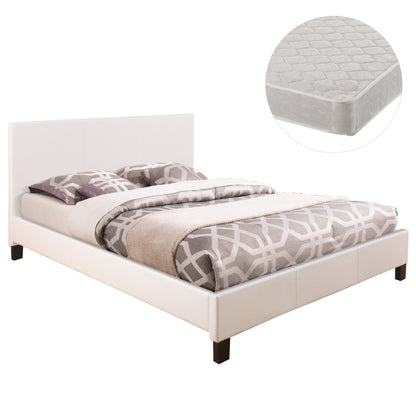 Bed With Mattress Becca Hm21283.01 White Pu--for Mattress 150x200cm