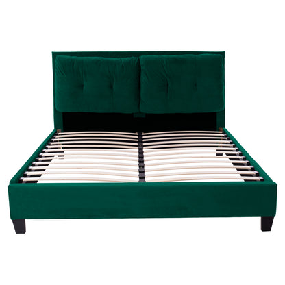 Bed With Mattress Billie Hm21284.06 Cypress Green Velvet--for Mattress 160x200cm