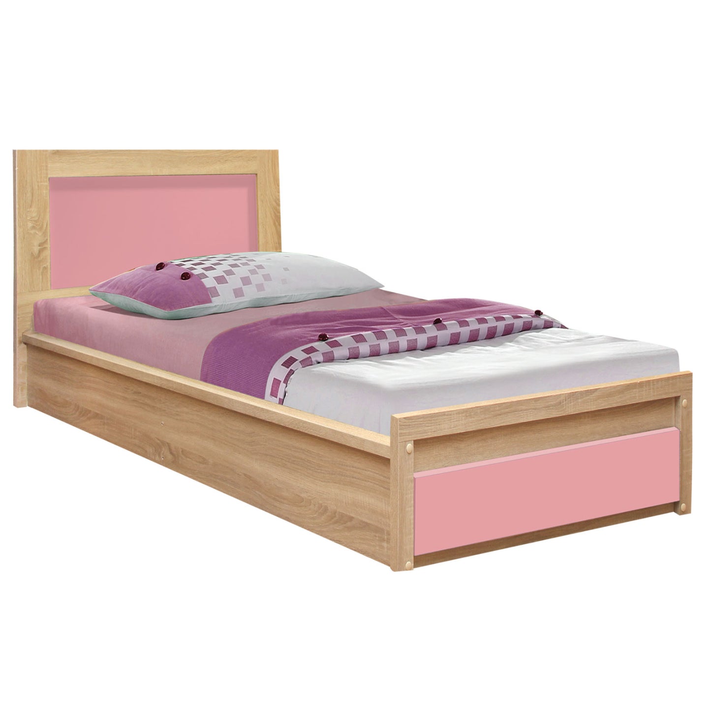 Bed With Drawer Playroom Hm330.02 Sonama-pink 90x190cm