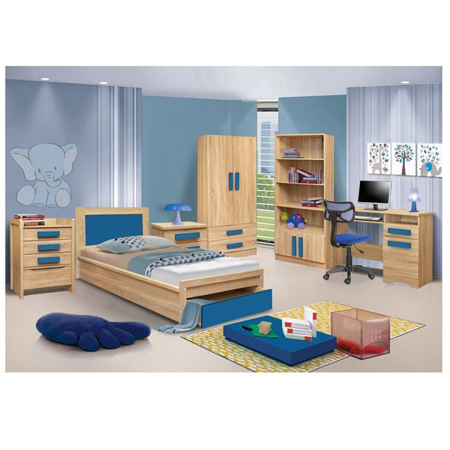 Bed With Drawer Playroom Hm330.01 Sonama-blue 90x190cm
