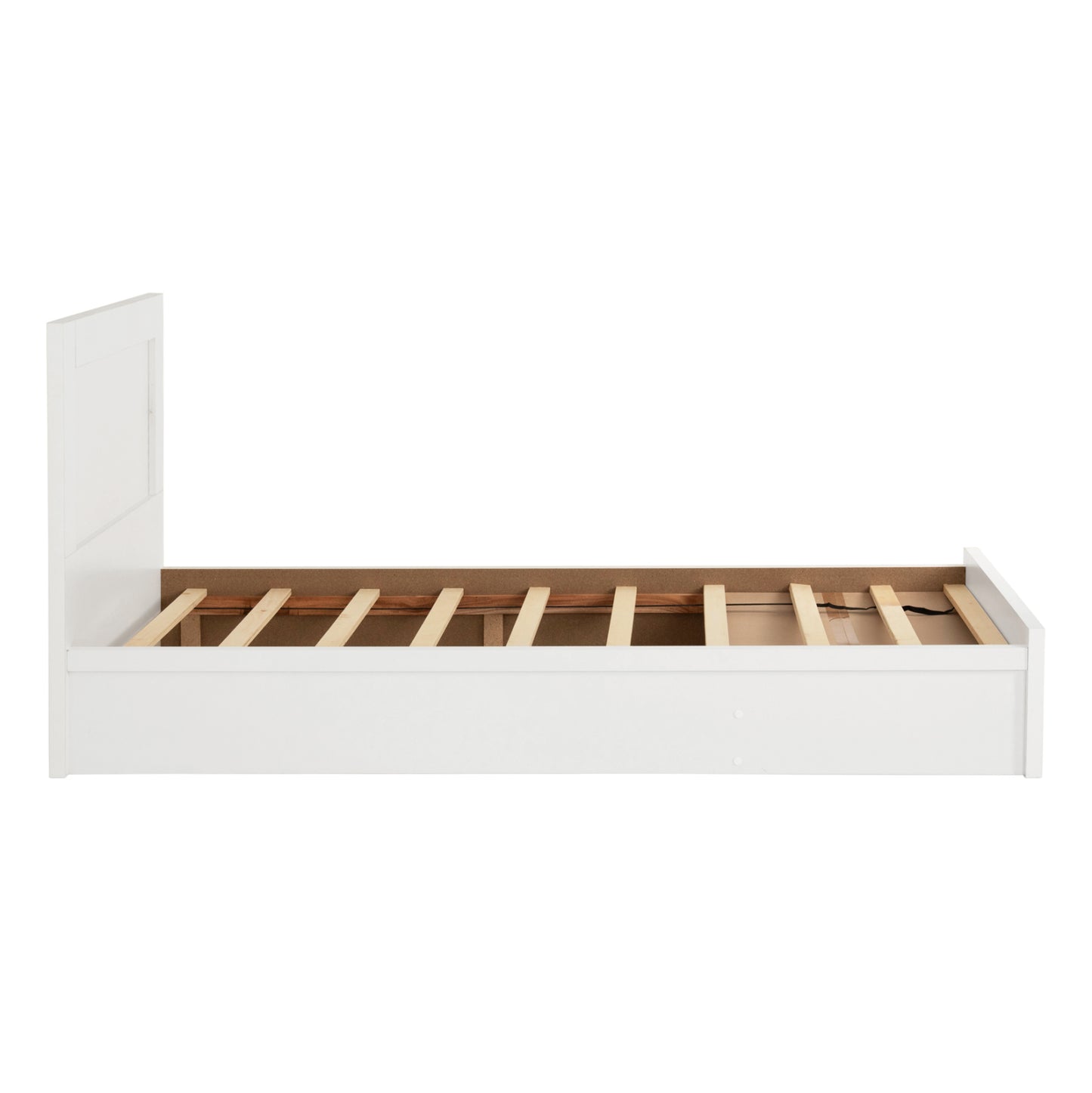 Single Bed With Drawer & Mattress Melany Hm10745.04 Melamine In White--for 90x190cm.