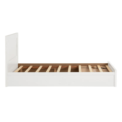 Single Bed With Drawer & Mattress Melany Hm10745.04 Melamine In White--for 90x190cm.