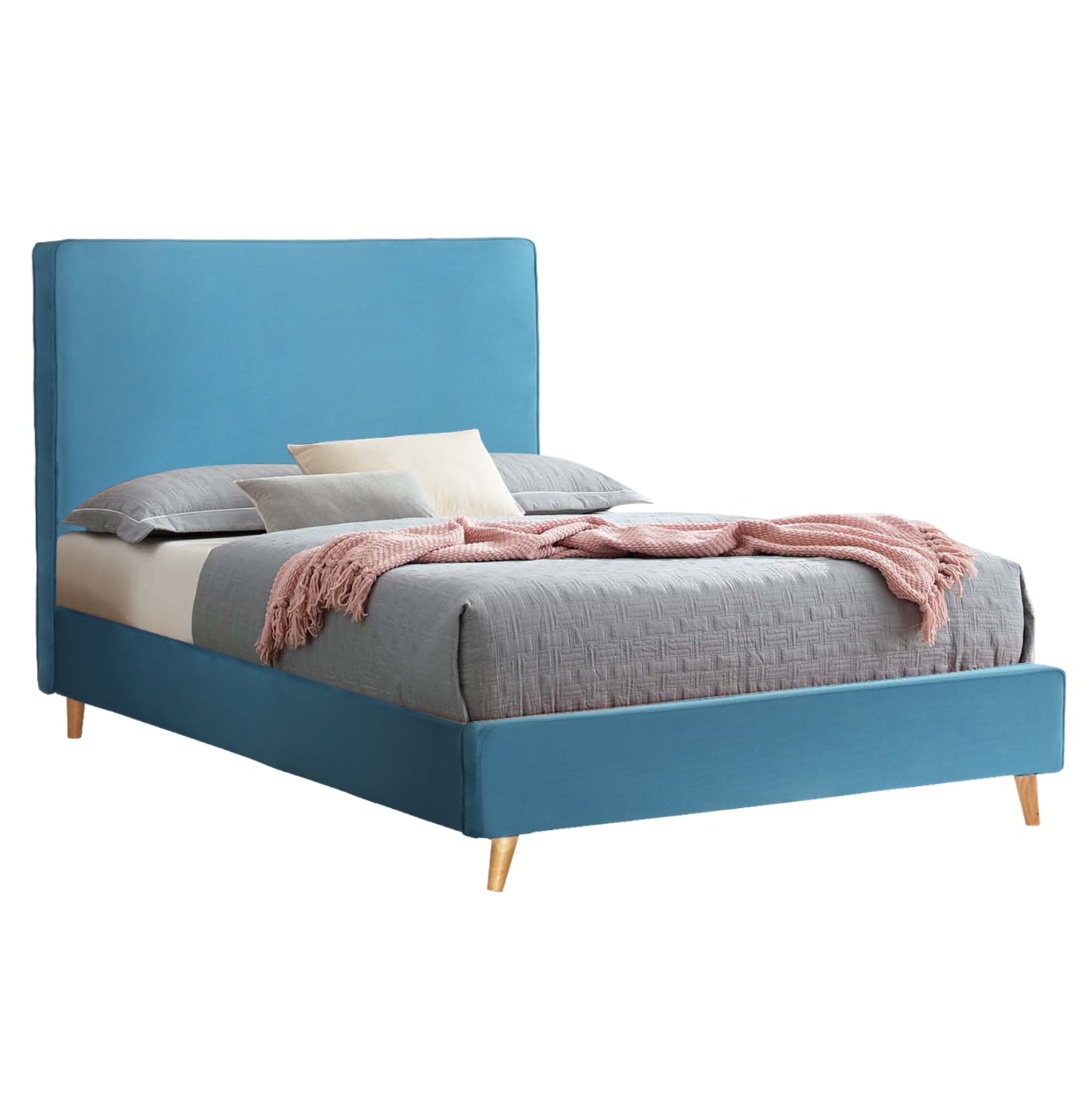 Bed Maylin Hm598.08 With Blue-green Velvet For Mattress 120x200cm.