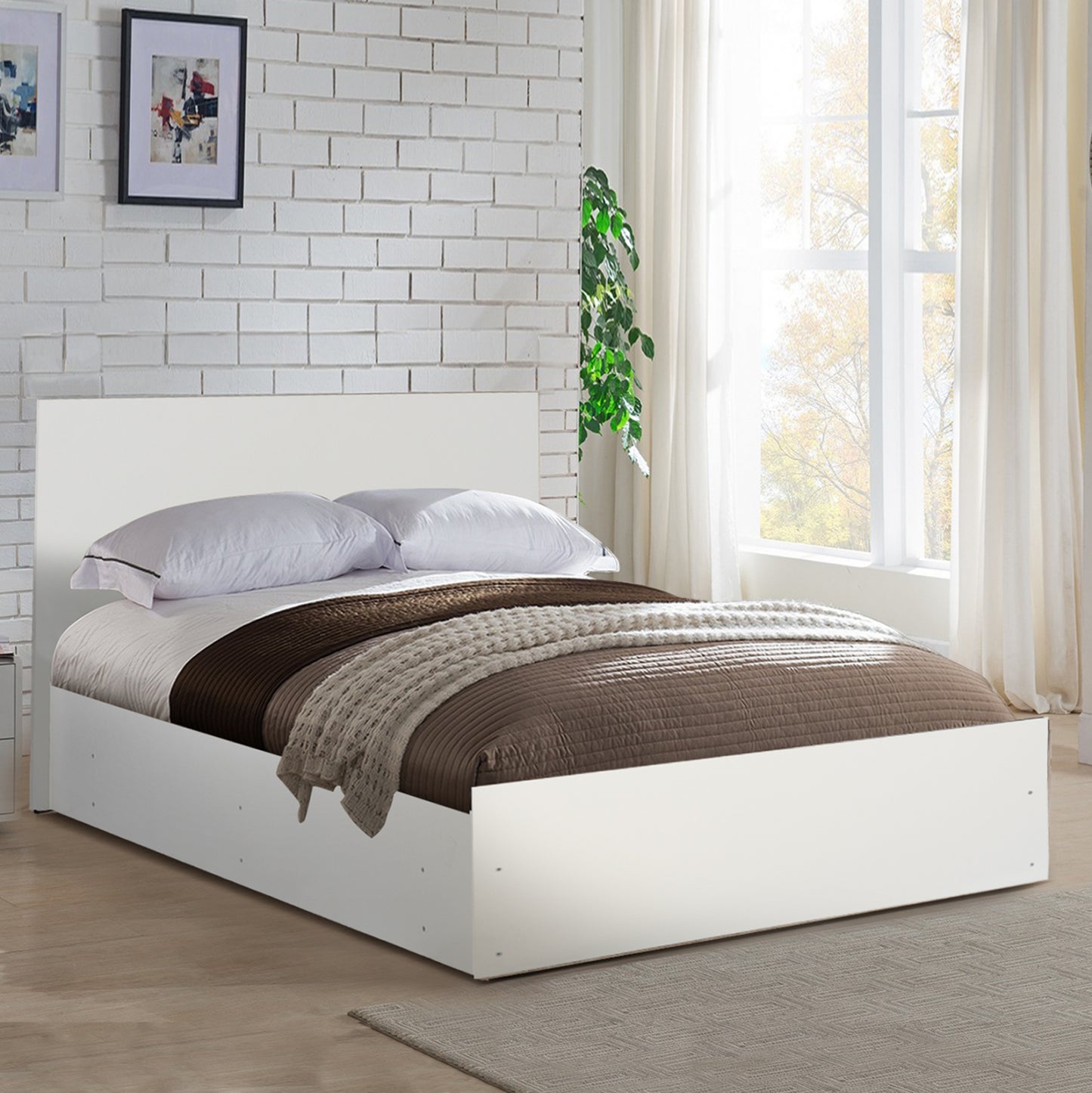 Adler Melamine Bed For Mattress 160Χ200cm. White Hm2432.03