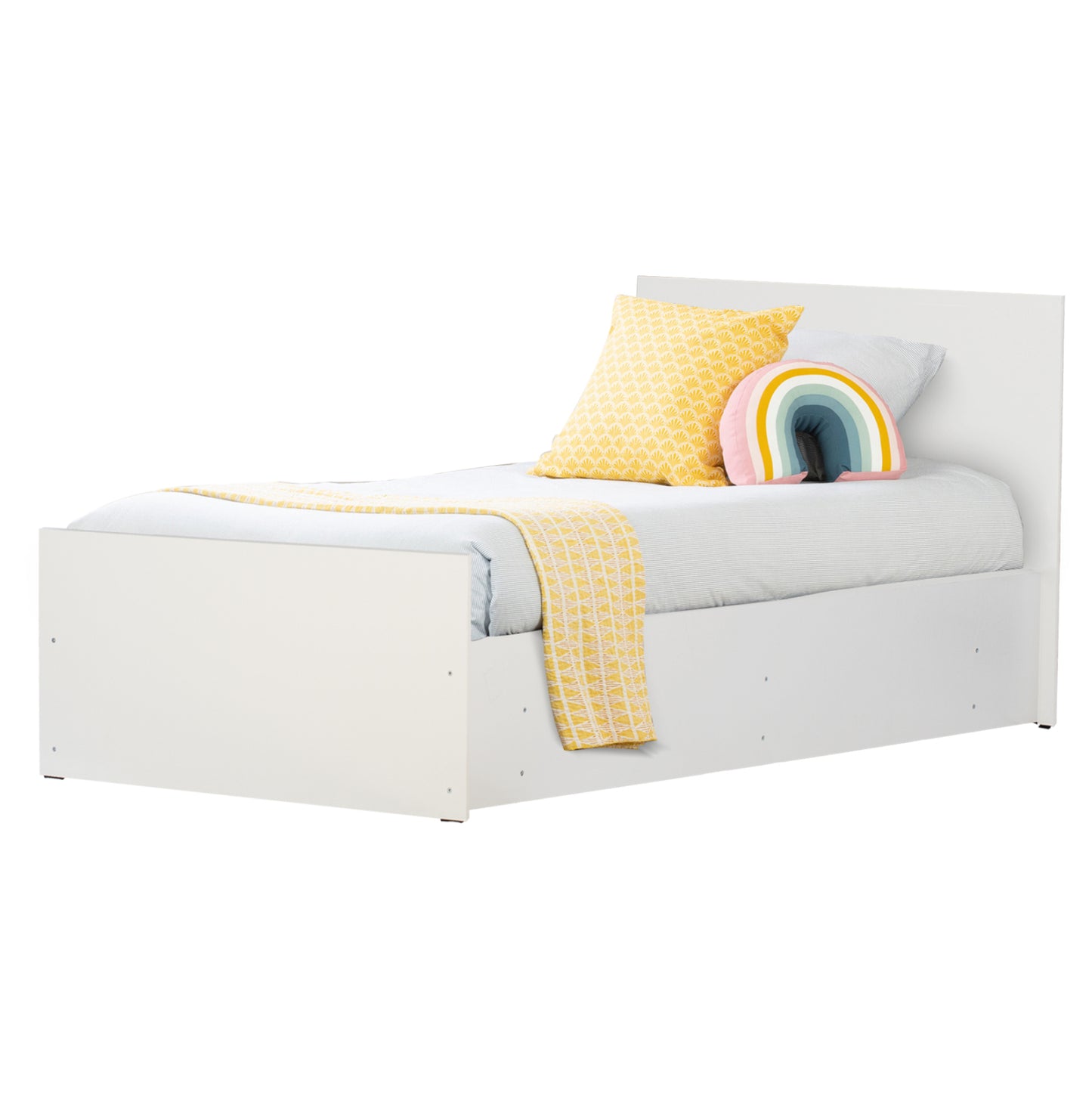 Melamine Bed For Mattress 90x200cm. White Hm2433.03