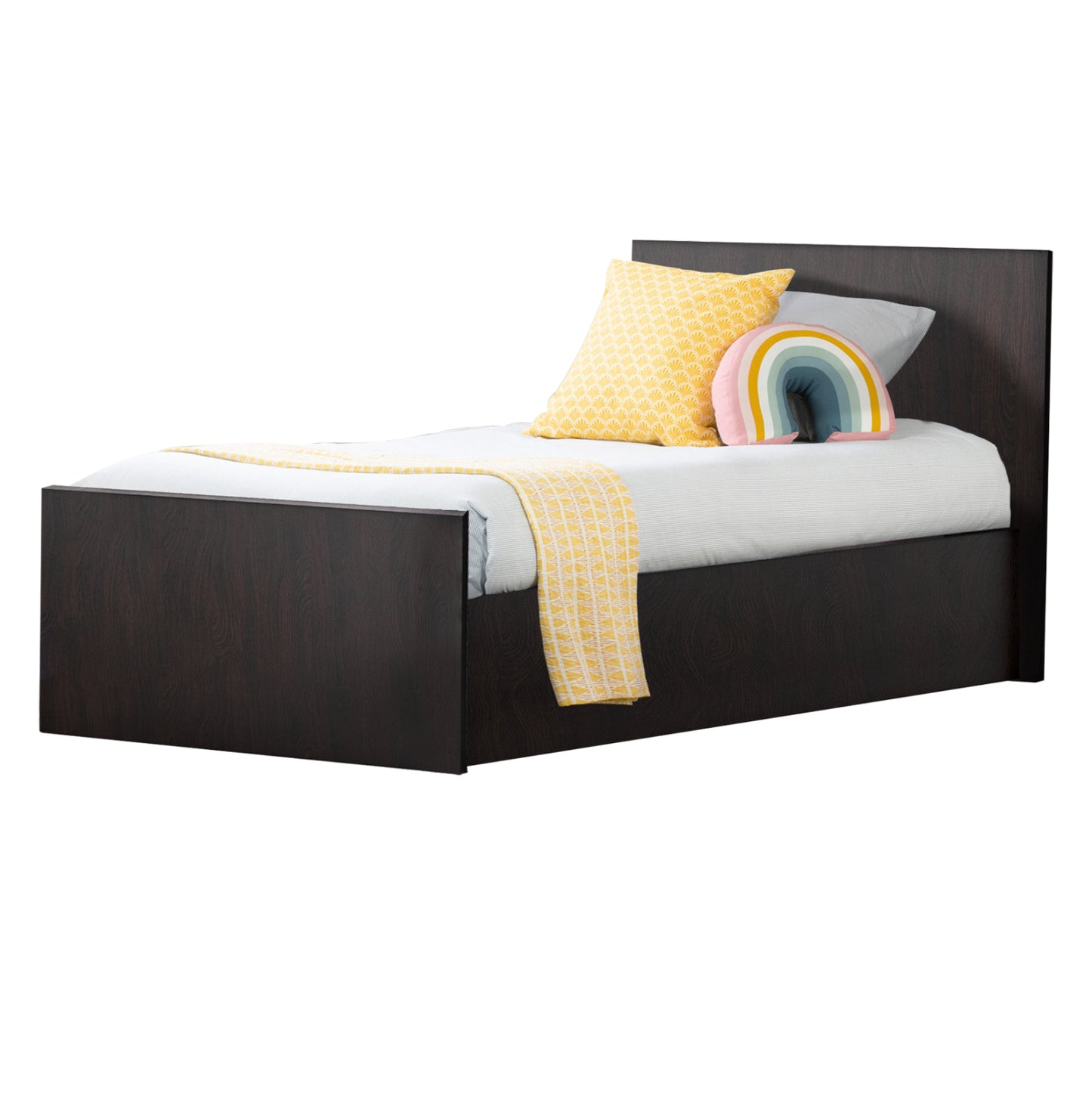 Melamine Bed For Mattress 90x200cm. Wenge Hm2433.02