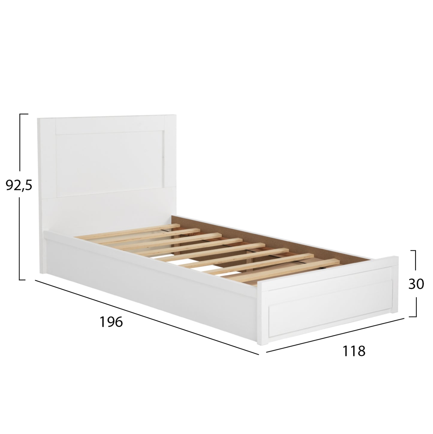 Bed Melany Hm323.05 With 1 Drawer White 110x190 Cm.