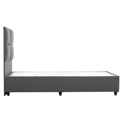 Semi-double Bed With Storage Space Milo Hm767.01 Grey Fabric--for Mattress 120x200cm