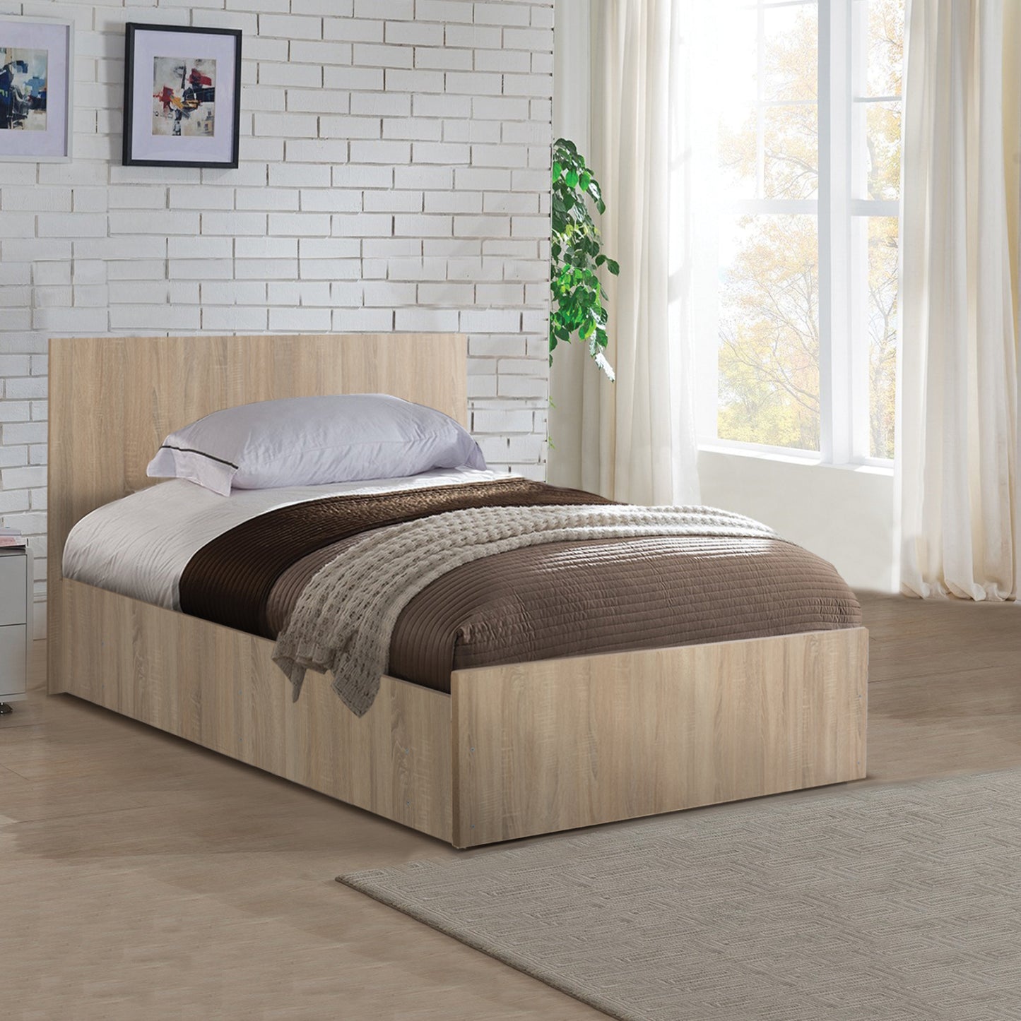 Single Bed 90x200 Sonoma Oak Hm2433.01
