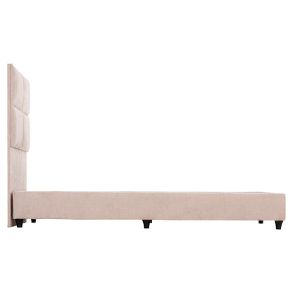 Single Bed Milo Hm652.32 Teddy Fabric In Beige- For Mattress 90x200cm