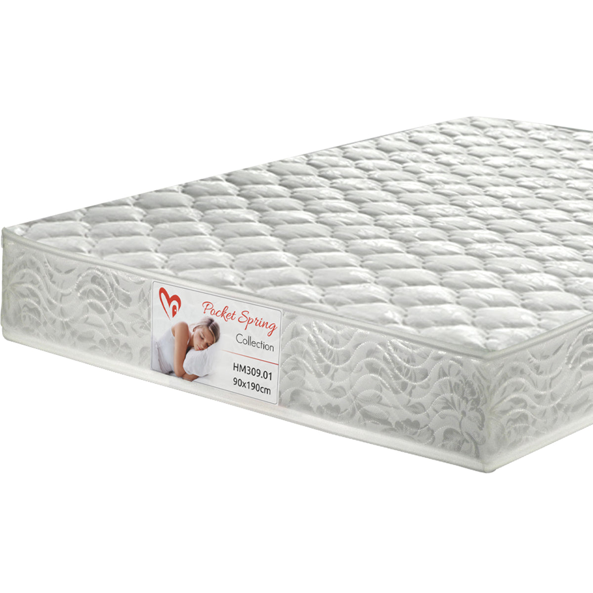 Single Bed With Drawer & Mattress Melany Hm10745.01 Melamine In Zebrano--for 90x190cm.