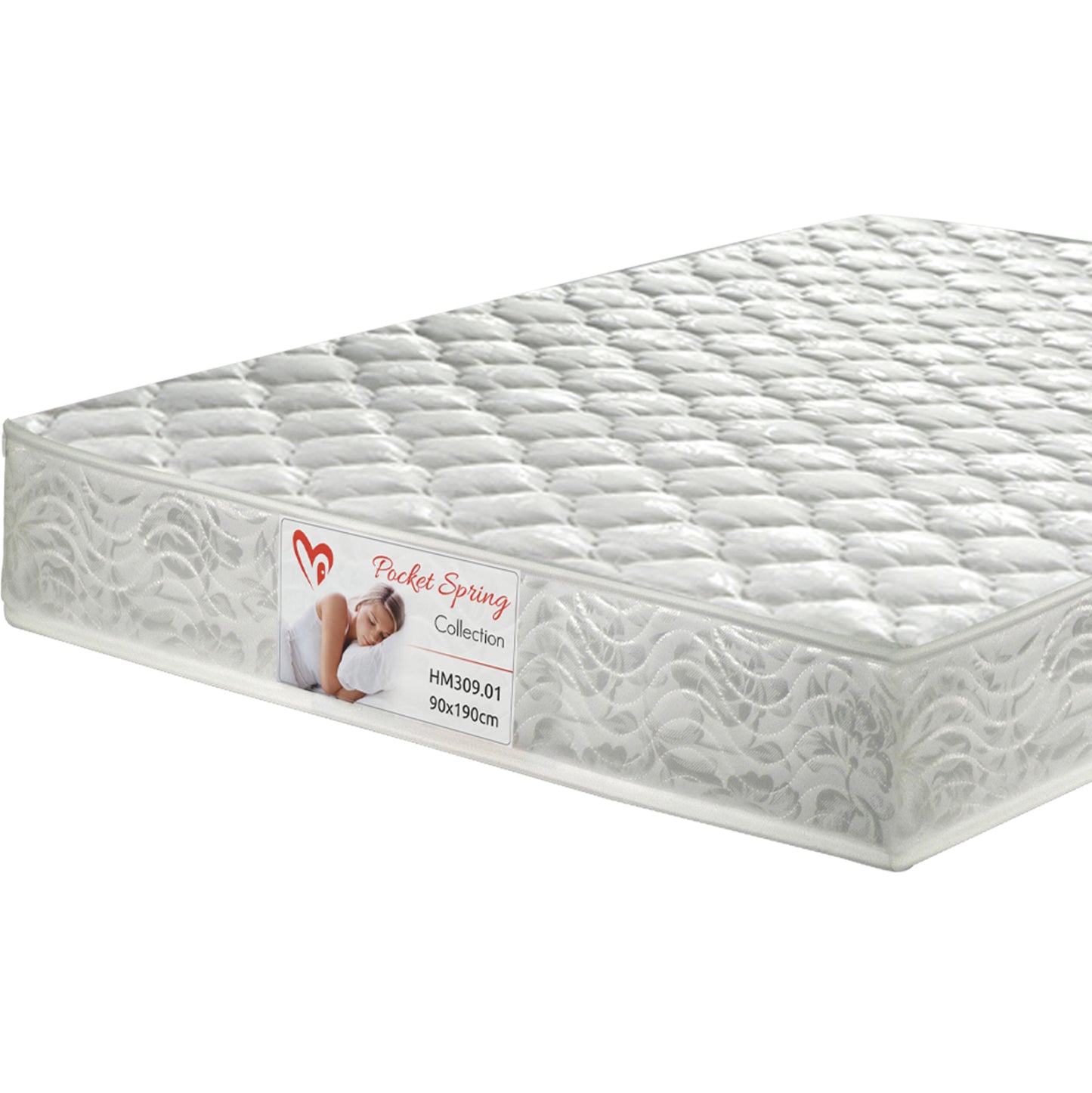 Single Bed With Drawer & Mattress Melany Hm10745.01 Melamine In Zebrano--for 90x190cm.