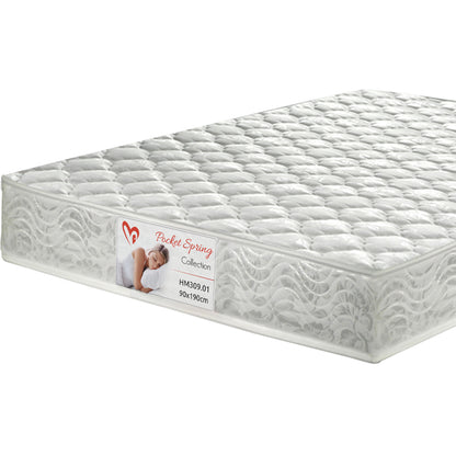Single Bed With Drawer & Mattress Melany Hm10745.01 Melamine In Zebrano--for 90x190cm.