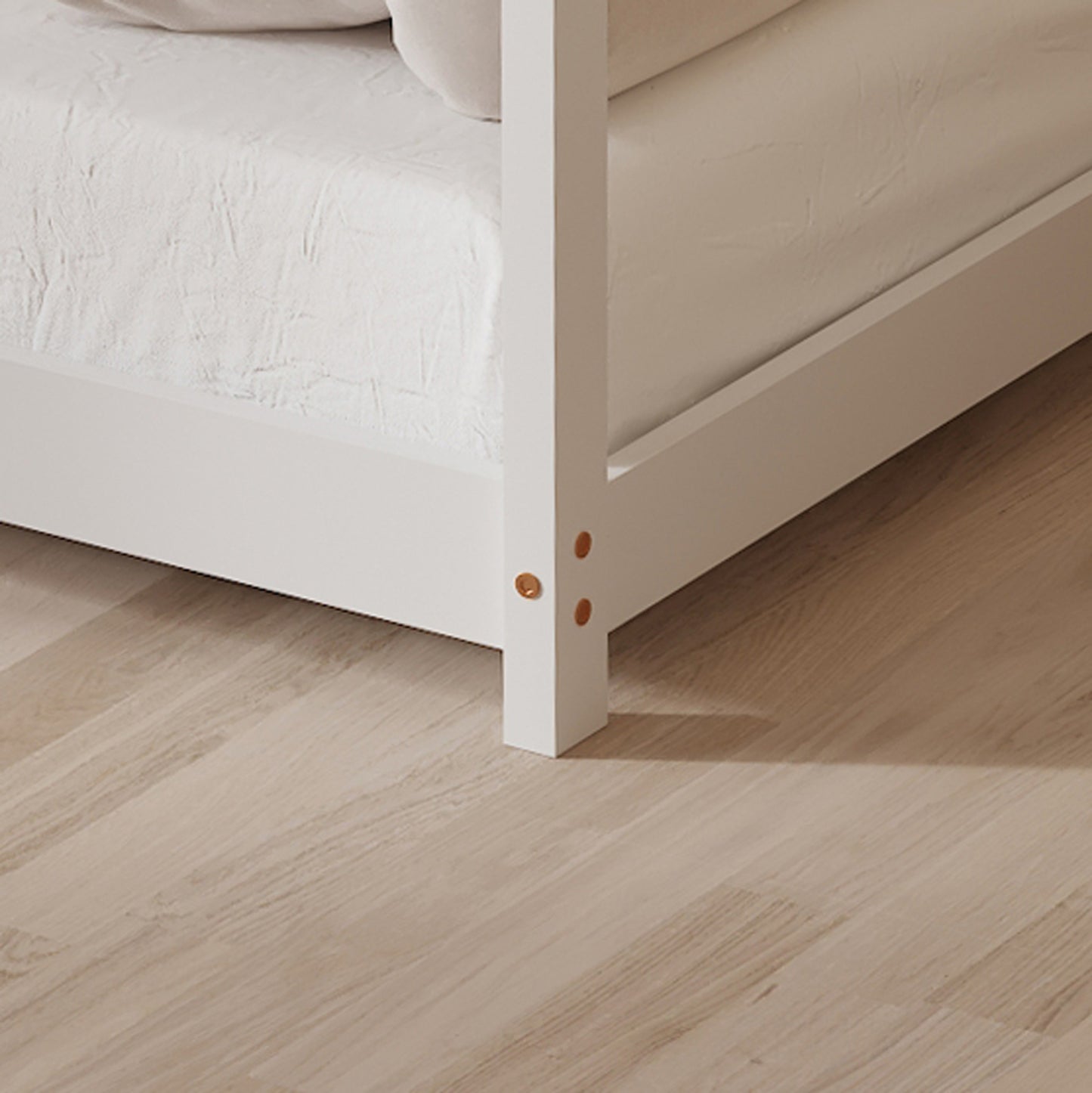 Bed For Kids Pepe Hm677.03 T.montessori Solid Pine Wood In White- 190x90cm.