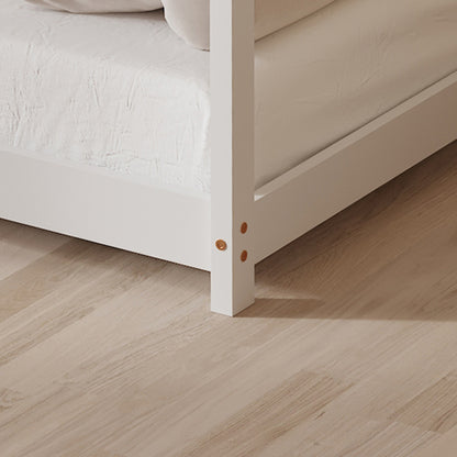 Bed For Kids Pepe Hm677.03 T.montessori Solid Pine Wood In White- 190x90cm.