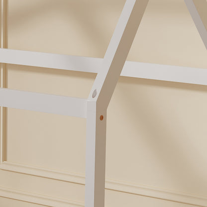Bed For Kids Pepe Hm678.03 T.montessori Solid Pine Wood In White- 140x70cm.