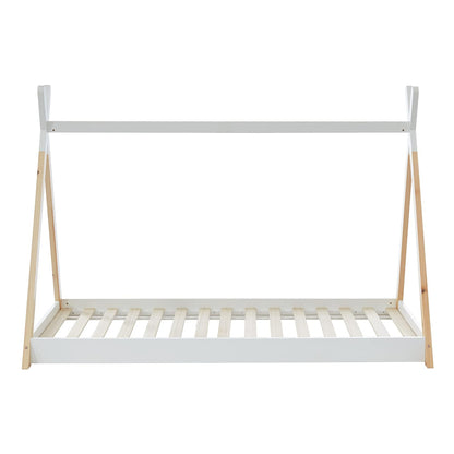 Bed For Kids Munk Hm699.03 T.montessori-pine Wood In Natural-white For Mattress 190x90cm.