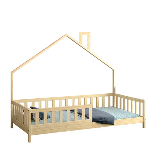 Bed For Kids Houser Hm740.01 T.montessori Solid Pine Wood In Natural Wood--for 190x90cm.