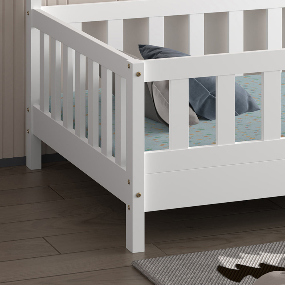 Bed For Kids Houser Hm740.03 T.montessori Solid Pine Wood In White--for 190x90cm.