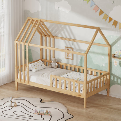 Bed For Kids Jogo Hm751.01 T.montessori Pine Wood In Natural--for 190x90cm.