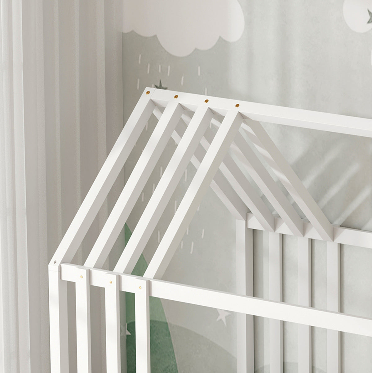 Bed For Kids Jogo Hm751.03 T.montessori Pine Wood In White--for 190x90cm.