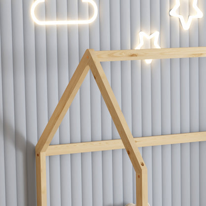 Bed For Kids With Fence Phyllis Hm679.01 T.montessori Solid Pine Wood In Natural- 190x90cm.