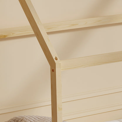 Bed With Mattress Pepe Hm21302 Pine Wood In Natural Wood Color--mattress 90x190cm