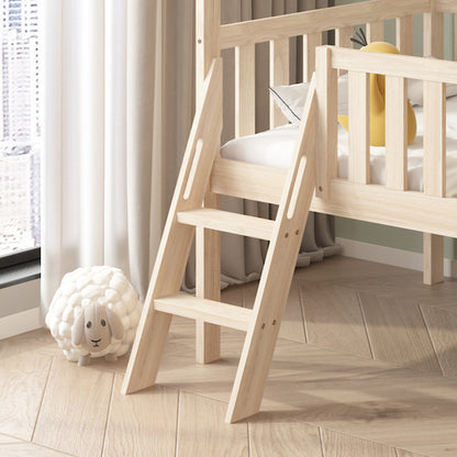 Bed With Slide Phyllis Hm21310 Pine Wood In Natural--with Mattress 90x190cm