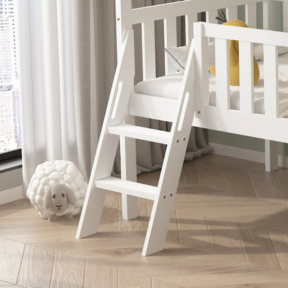 Bed With Slide Phyllis Hm21310.01 Pine Wood In White--with Mattress 90x190cm